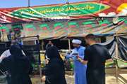 حضور حجت‌الاسلام والمسلمین ورمقانی، مسئول دفتر نمایندگی ولی‌فقیه در اداره‌کل دامپزشکی استان کردستان، و کارکنان این اداره‌کل در موکب جهاد کشاورزی برای خدمت‌رسانی به زائران اربعین