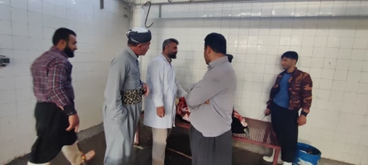 بازدید سرزده مسئول دفتر نمایندگی ولی فقیه در دامپزشکی کردستان و رئیس شبکه دامپزشکی شهرستان دیواندره از کشتارگاه دام این شهرستان